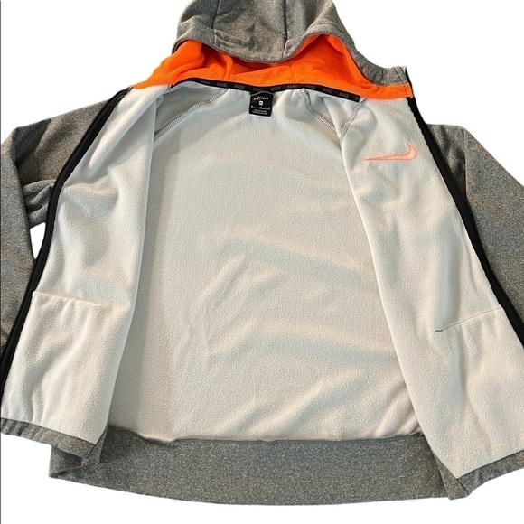 NIKE GRAY LIGHTWEIGHT DRI-FIT HOODED ZIPPERED JACKET SIZE YOUTH XL - Picture 5 of 11